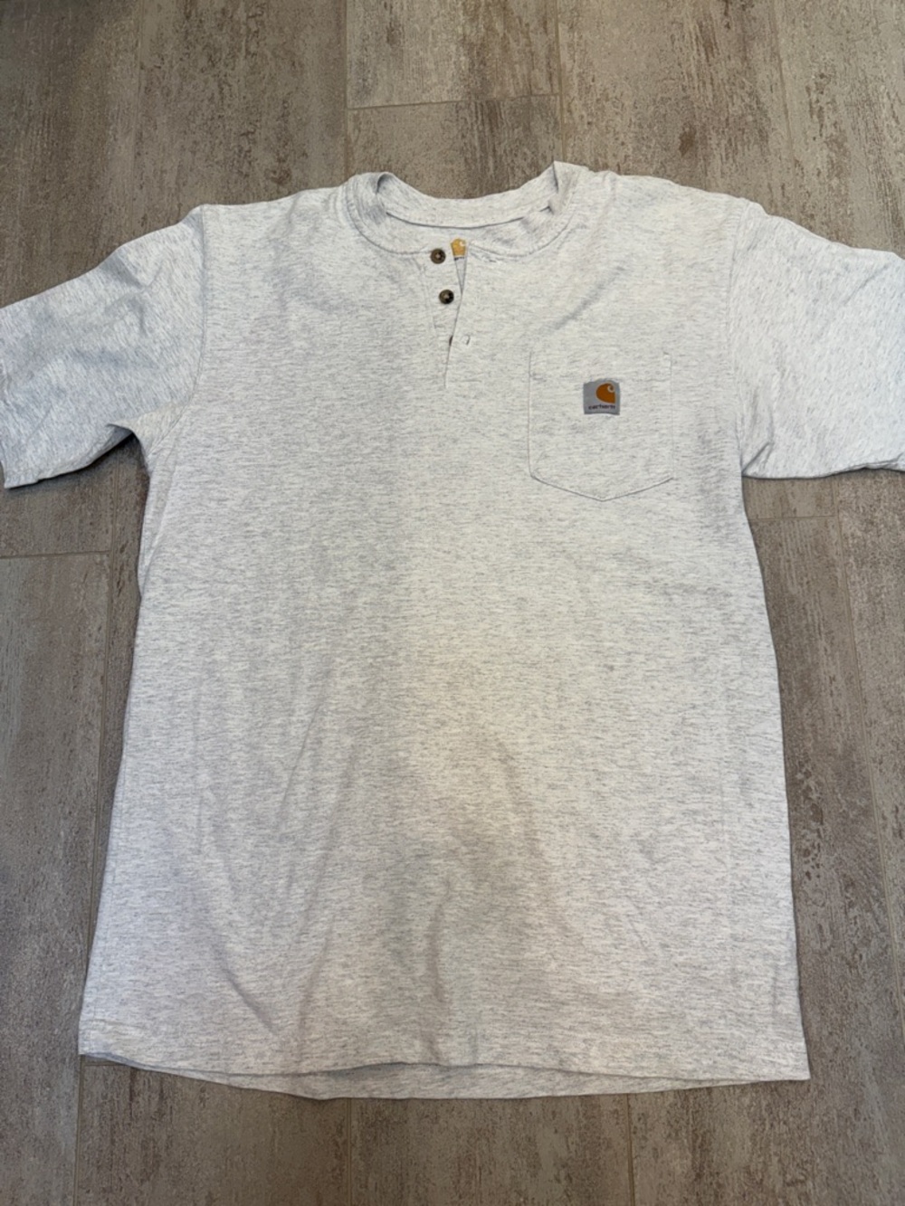 Carhartt Light Heather Gray Henley Pocket Tee